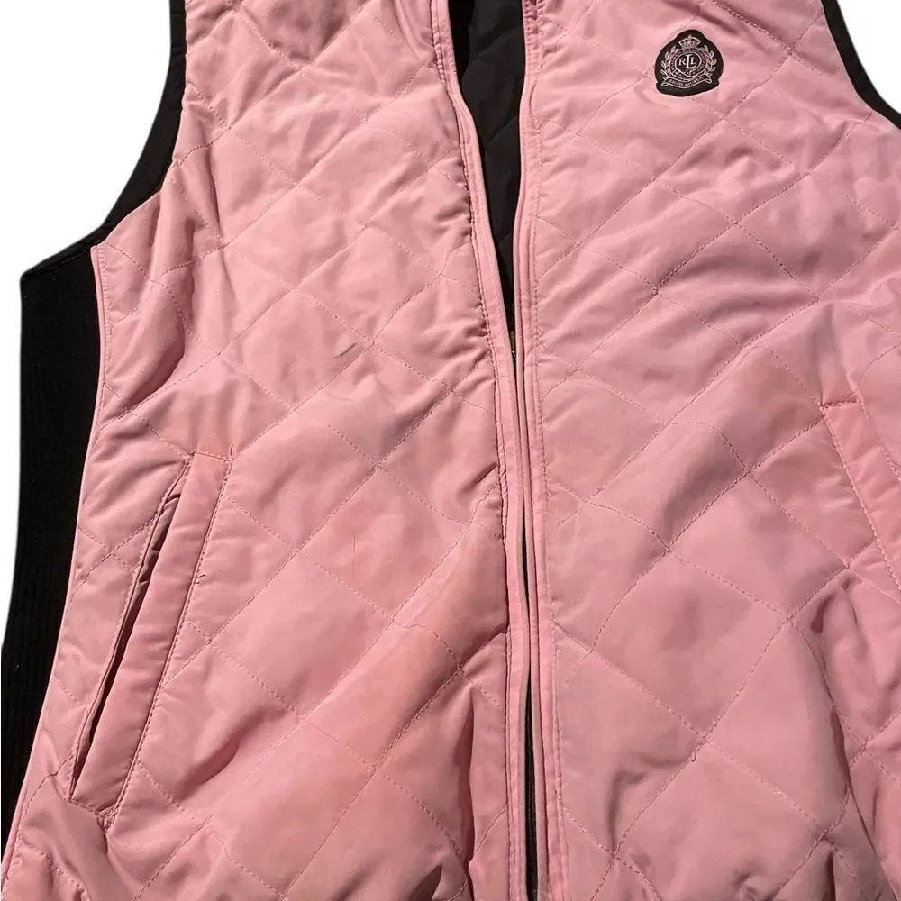 Ralph Lauren size medium Quilted Pink Sleeveless vest reversible awesome style